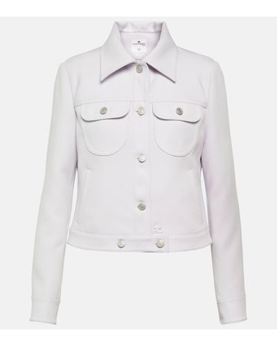 Courreges Cropped Jacket - White