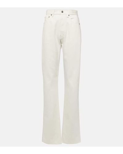 Loro Piana Jeans rectos de algodon y seda - Blanco