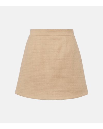 Patou High-rise Cotton-blend Tweed Miniskirt - Natural