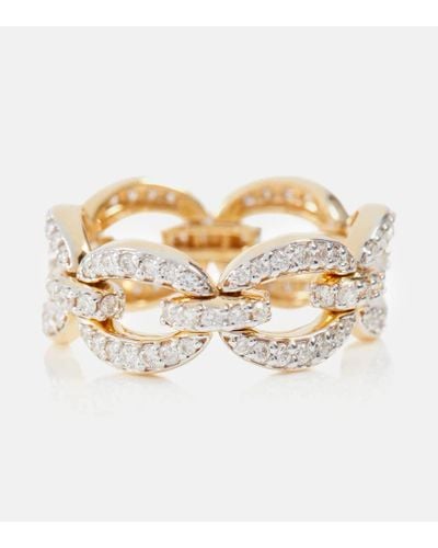 Nadine Aysoy Ring Catena Petite aus 18kt Gelbgold mit Diamanten - Weiß