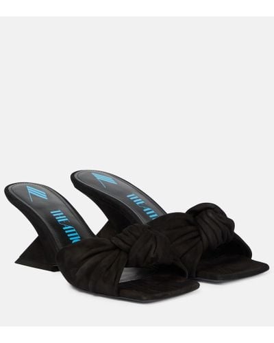 The Attico Duse Suede Leather Sandals - Black
