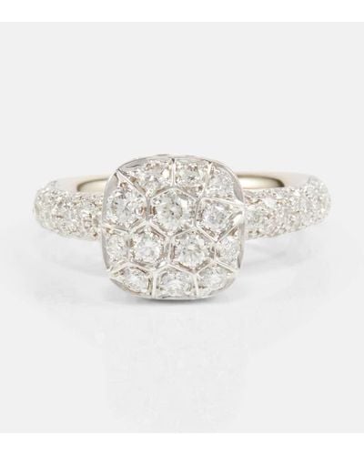 Pomellato Nudo Ring Solitaire aus 18kt Rose- und Weissgold mit Diamanten - Weiß