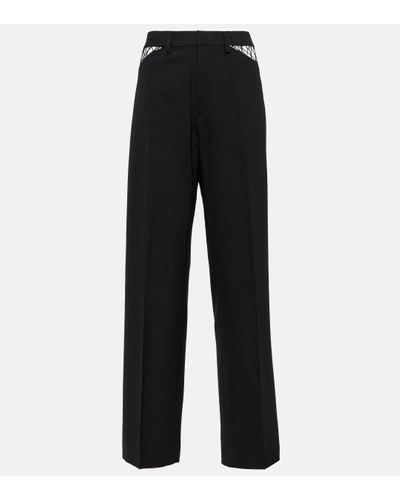 Dion Lee Cutout Wool Straight Trousers - Black