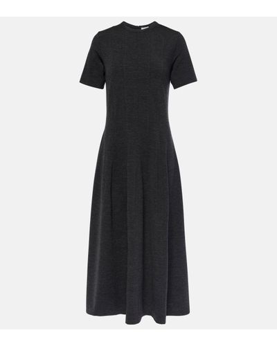 Brunello Cucinelli Wool And Cashmere Midi Dress - Black