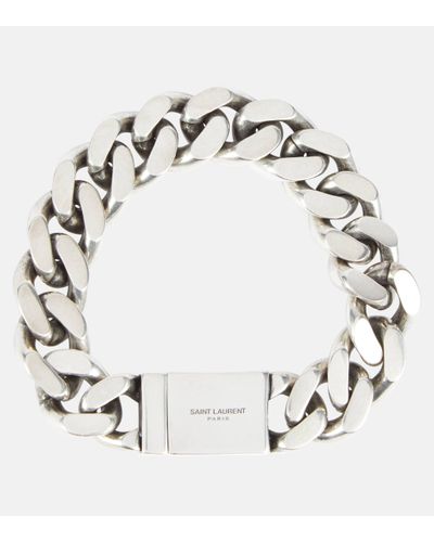 Saint Laurent Curb-chain Bracelet - Metallic