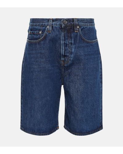 Totême Shorts di jeans a gamba larga - Blu