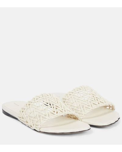 Proenza Schouler Woven Leather Slides - White
