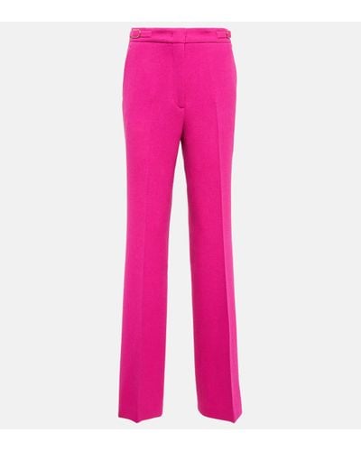 Gabriela Hearst Vesta High-rise Flared Wool Trousers - Pink