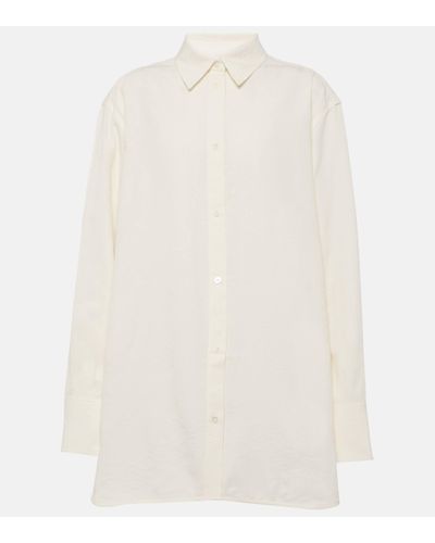 Totême Floral Cotton-blend Jacquard Shirt - White