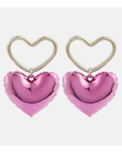 Nina Ricci Blow-up Heart Drop Earrings - Pink
