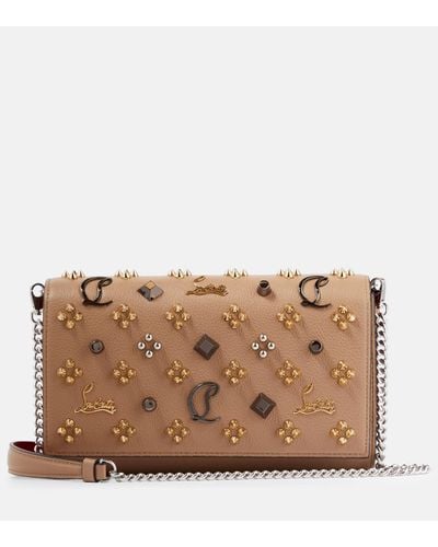 Christian Louboutin Sac Paloma en cuir a ornements - Marron