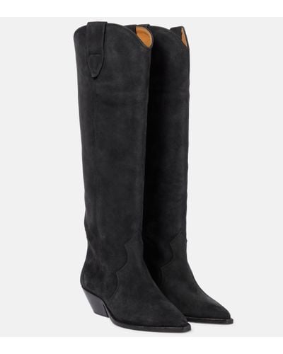 Isabel Marant Denvee Suede Leather Boots - Black