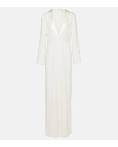 RIXO London Emilia Bridal Silk Jumpsuit - White