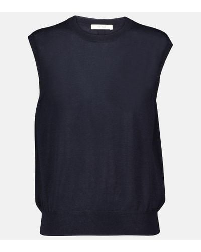 The Row Gilet Balham in cashmere - Blu