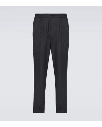 Tom Ford Pantaloni regular in cotone e seta - Grigio