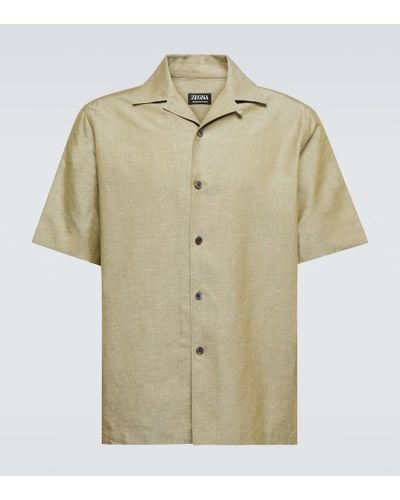 Zegna Hemd aus einem Baumwollgemisch - Natur