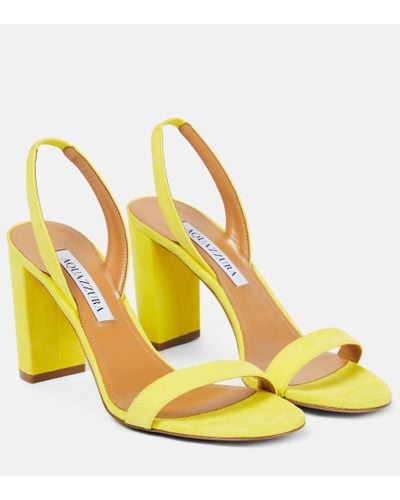 Aquazzura So Nude 85 Leather Slingback Sandals - Yellow