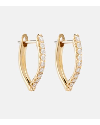 Melissa Kaye Cristina Small 18kt Gold Earrings With Diamonds - Metallic