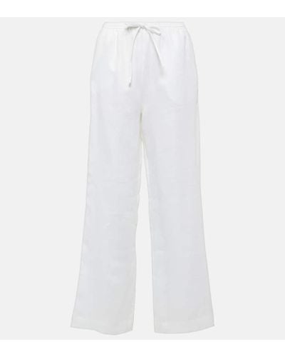 Asceno Aurelia Linen Straight Pants - White