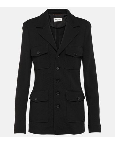 Saint Laurent Wool-blend Blazer - Black