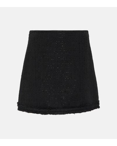 Versace Minifalda de tweed adornada - Negro