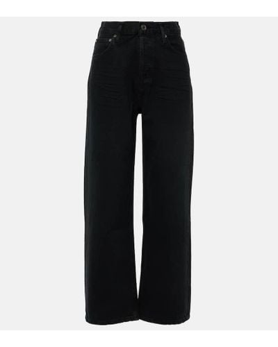 Agolde High-Rise Cropped Straight Jeans Ren - Schwarz