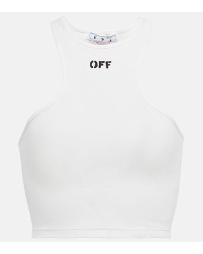 Off-White c/o Virgil Abloh Top mit Logo-Print - Weiß