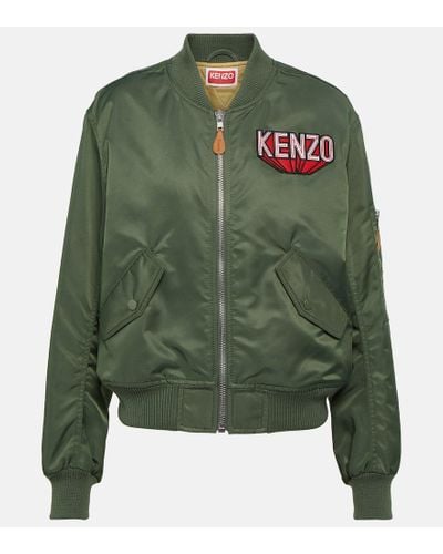 KENZO Logo Bomber Jacket - Green