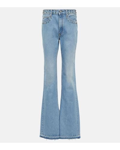 Alessandra Rich High-Rise Flared Jeans - Blau