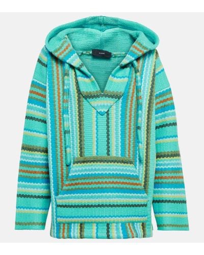 Alanui Baja Striped Virgin Wool Sweater - Green