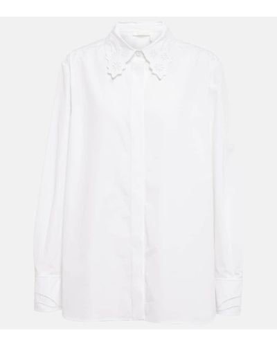 Chloé Camisa en popelin de algodon - Blanco