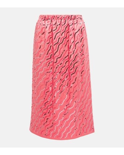 Marni Sequined Midi Skirt - Pink