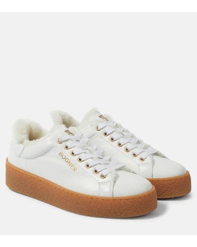 Bogner Sneakers Lucerne in pelle con shearling - Bianco