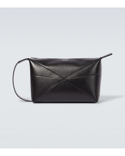 Loewe Puzzle Fold Leather Toiletry Bag - Black