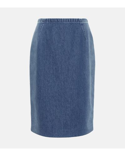 Versace Denim Pencil Skirt - Blue