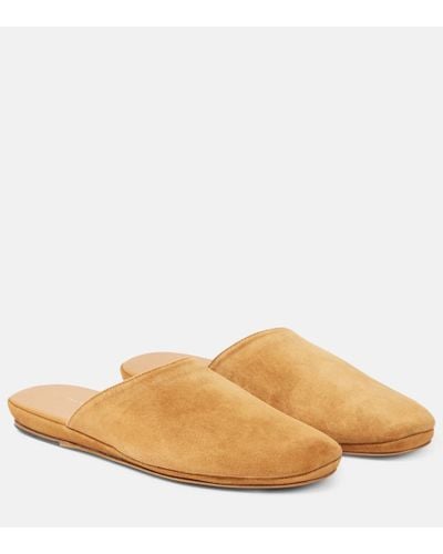 The Row Slippers Franco in suede - Neutro