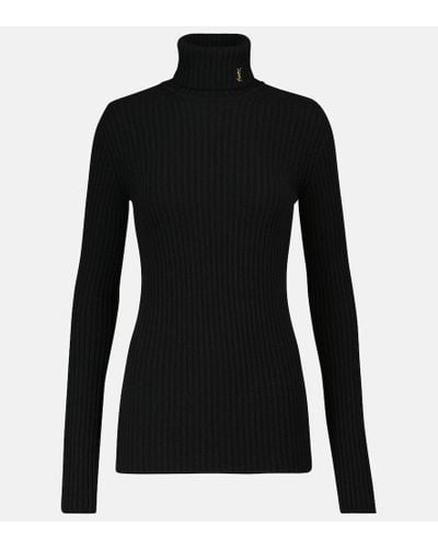Saint Laurent Wool And Cashmere Turtleneck Sweater - Black