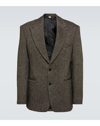 Winnie New York Herringbone Wool-blend Jacket - Green