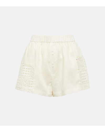 Sir. The Label Rayure Patchwork Cotton Shorts - Natural