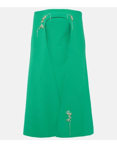 Safiyaa Vestido Rowan Manorel con capa y adornos - Verde