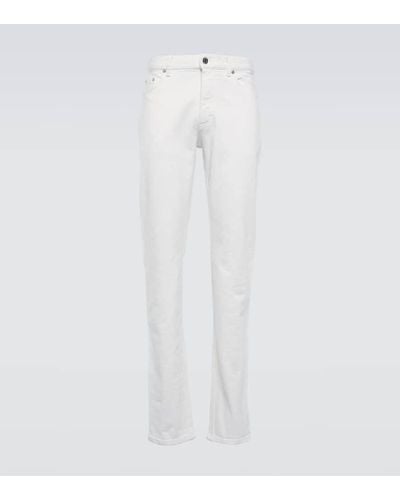 Zegna Mid-Rise Slim Jeans Roccia - Weiß