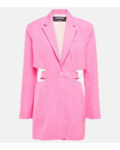 Jacquemus Minikleid Aus Stretch-wolle "le Robe Bari" - Pink