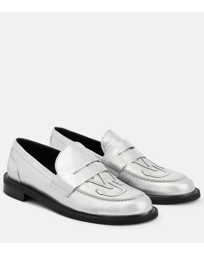 JW Anderson Anchor Leather Loafers - White