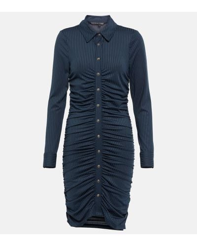 Veronica Beard Davila Ruched Mini Dress - Blue
