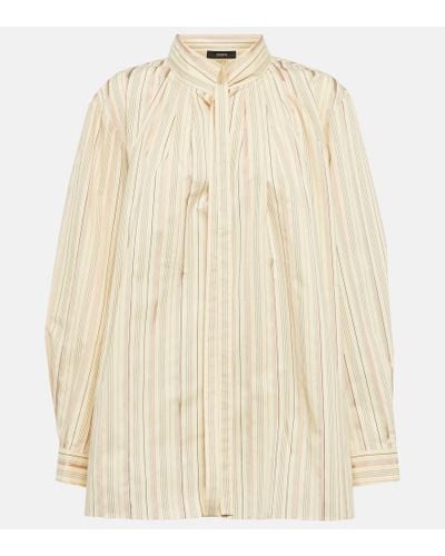 JOSEPH Orton Striped Cotton And Silk-blend Shirt - Natural