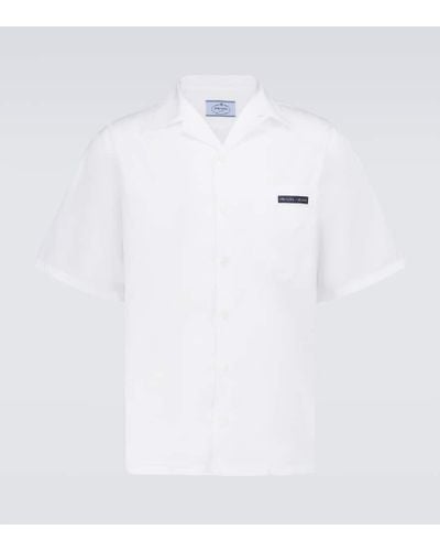 Prada Camisa de algodón de manga corta - Blanco