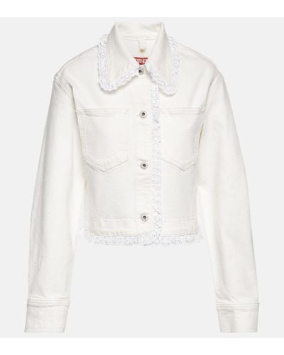 KENZO Verzierte Jeansjacke - Weiß