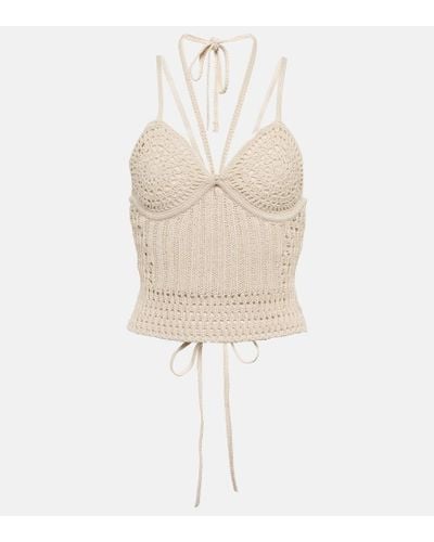 Jonathan Simkhai Ralia Cotton-blend Crocheted Crop Top - White