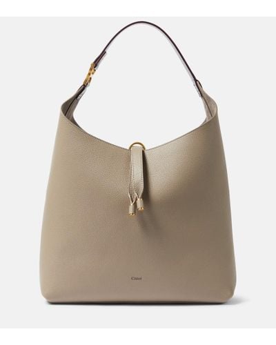 Chloé Marcie Medium Leather Tote Bag - Natural