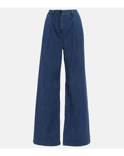 AG Jeans Jean ample a taille haute - Bleu
